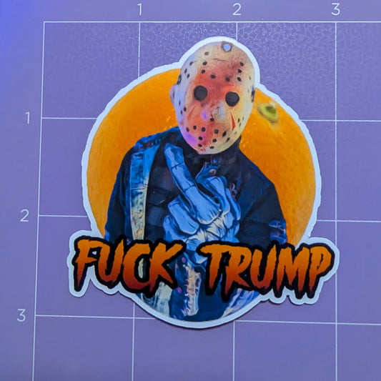 Fuck Trump Jason Voorhees Die Cut Glossy Waterproof Sticker