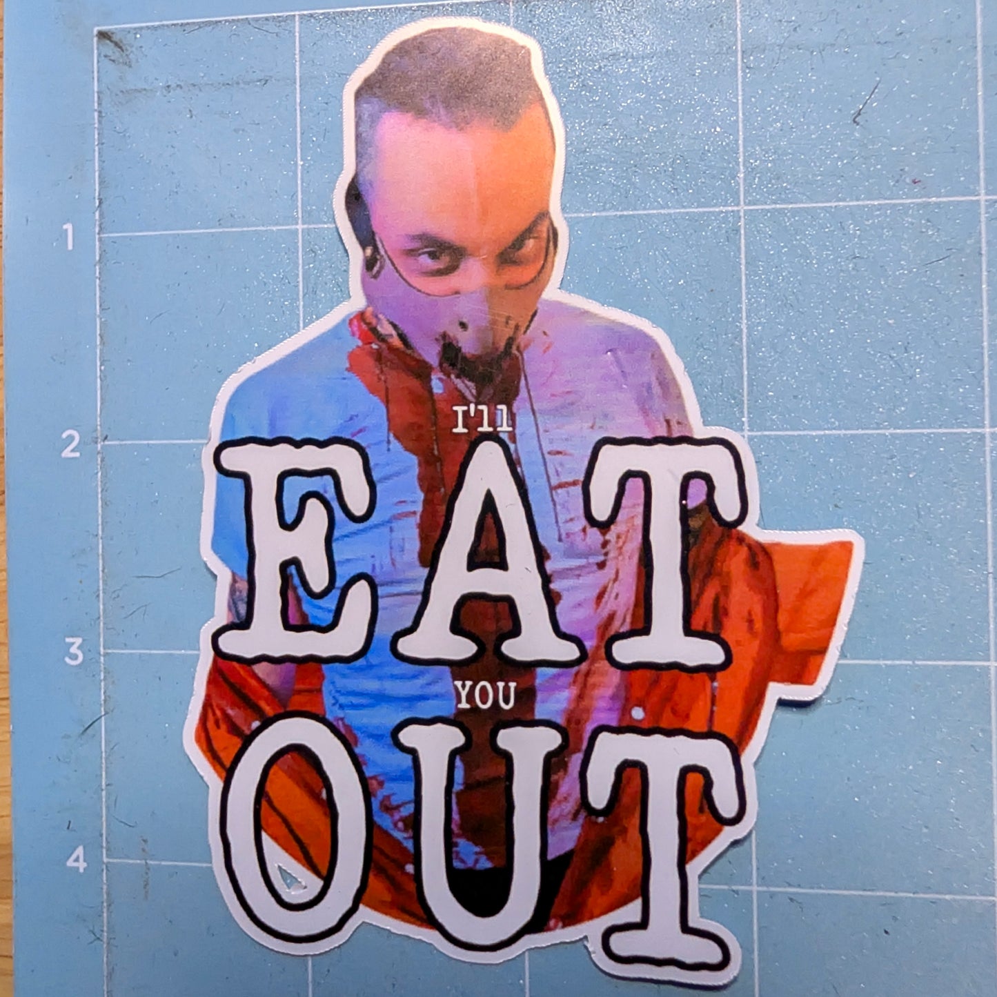 Eat Out Die Cut Glossy Waterproof Sticker