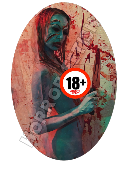 Angry Princess Oval Die Cut Glossy Waterproof Sticker