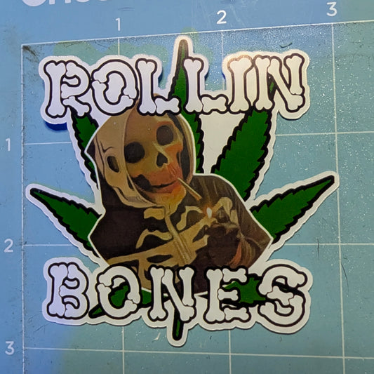 Rollin Bones Die Cut Glossy Waterproof Sticker