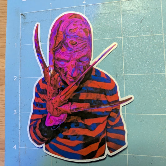 Freddy Krueger w/o Hat Die Cut Glossy Waterproof Sticker