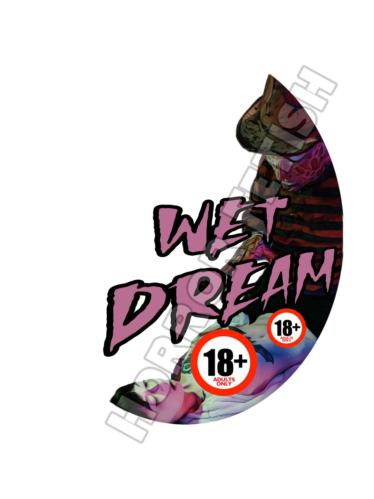 Wet Dream Freddy Krueger Die Cut Glossy Waterproof Sticker