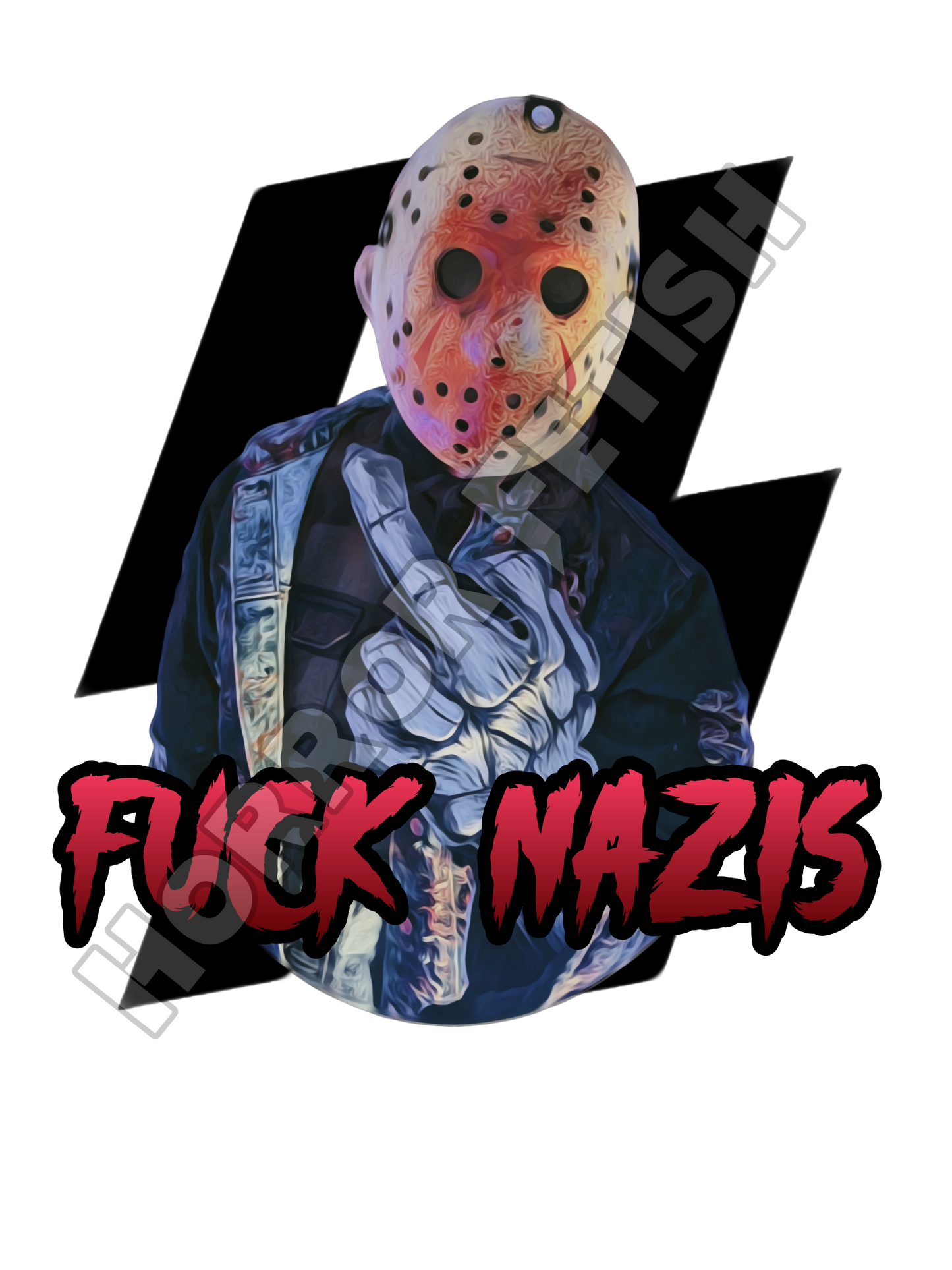 Fuck Nazis Jason Voorhees Die Cut Glossy Waterproof Sticker