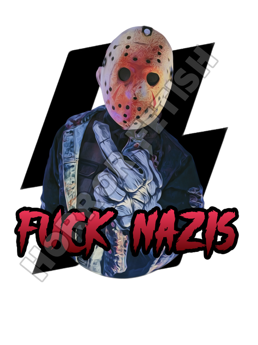 Fuck Nazis Jason Voorhees Die Cut Glossy Waterproof Sticker