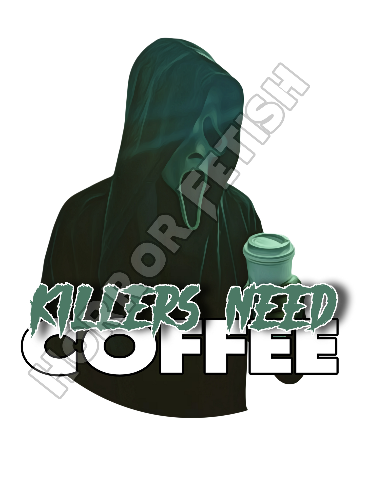 Killers Need Coffee Ghostface Die Cut Glossy Waterproof Sticker