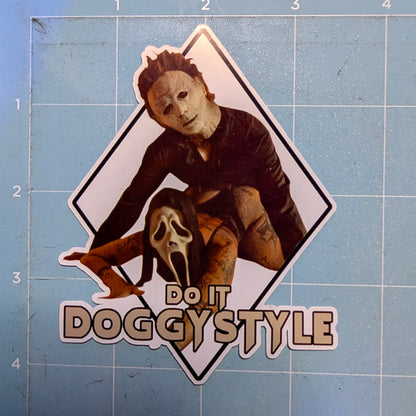 Do It Doggystyle Ghostface Michael Myers Die Cut Glossy Waterproof Sticker