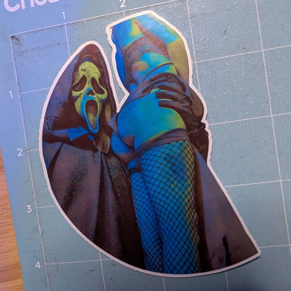 Full Moon Ghostface Die Cut Glossy Waterproof Sticker