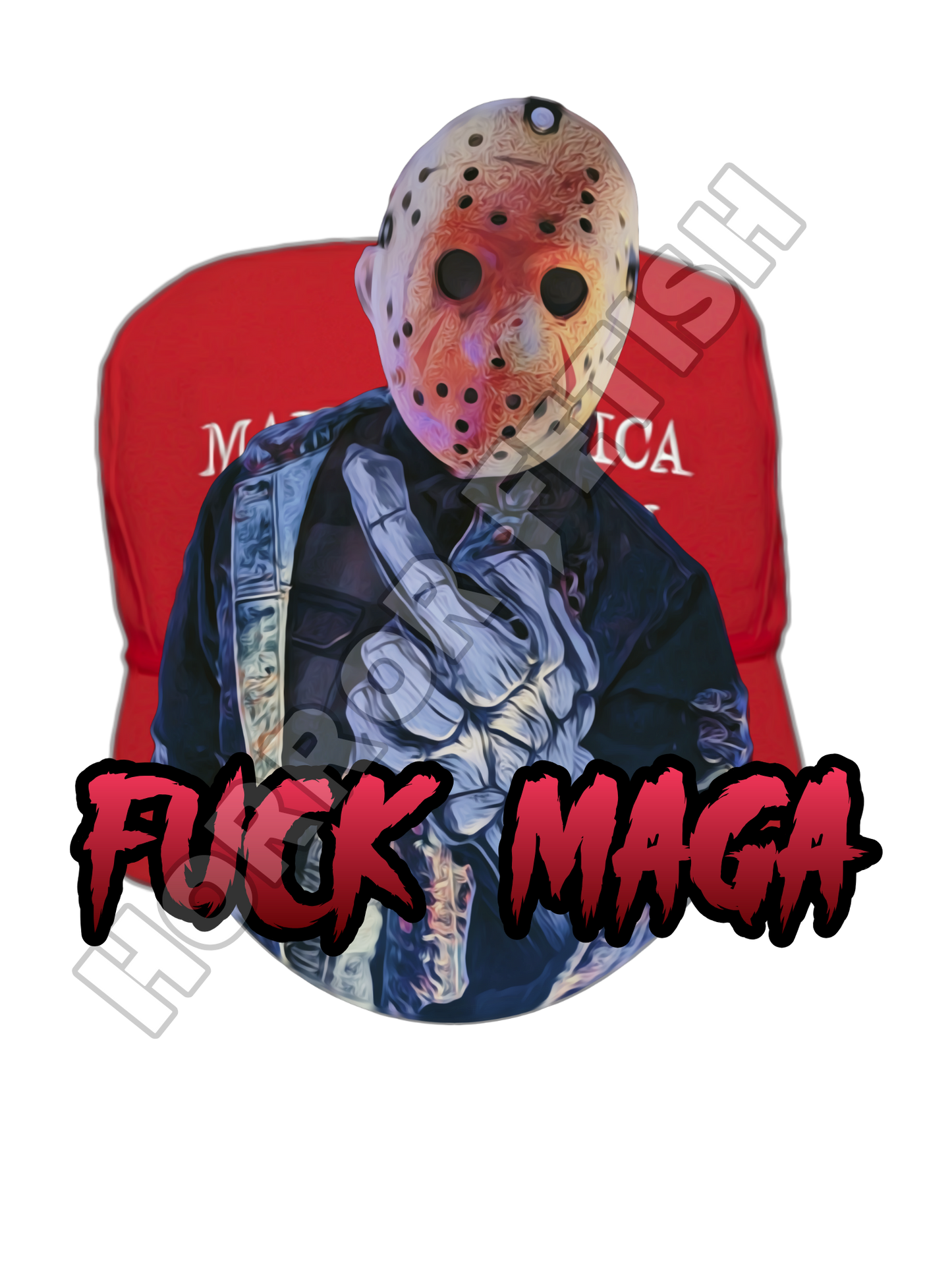 Fuck MAGA Jason Voorhees Die Cut Glossy Waterproof Sticker