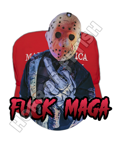 Fuck MAGA Jason Voorhees Die Cut Glossy Waterproof Sticker