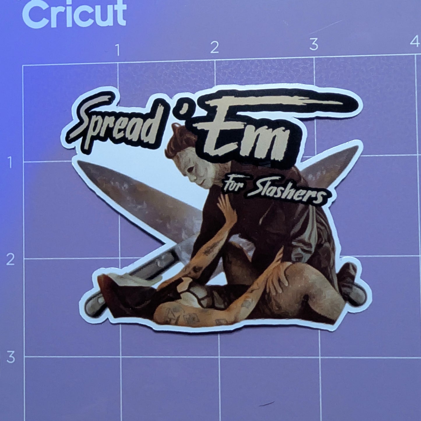 Spread 'Em For Slashers Ghostface Michael Myers Die Cut Glossy Waterproof Sticker