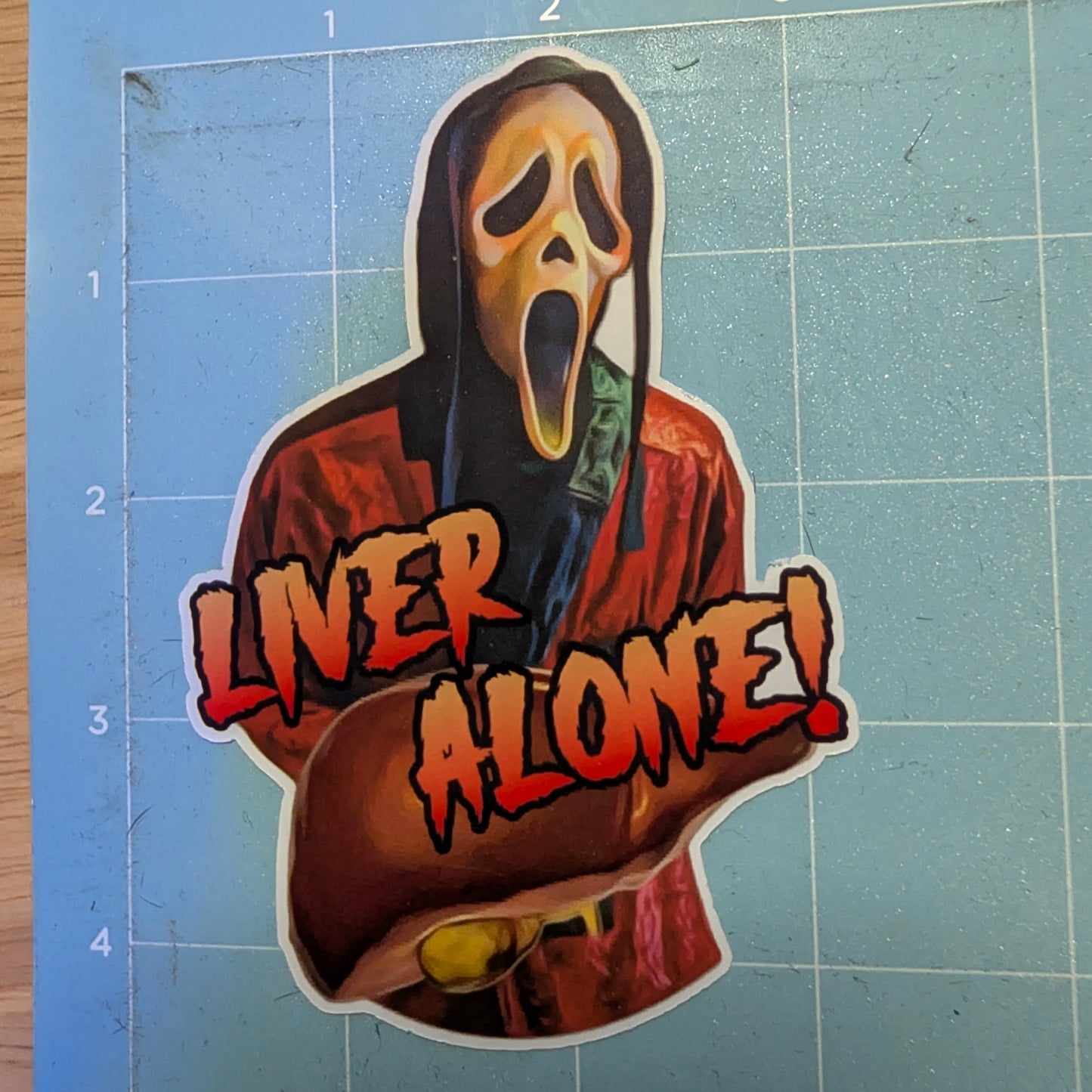 Liver Alone Ghostface Die Cut Glossy Waterproof Sticker