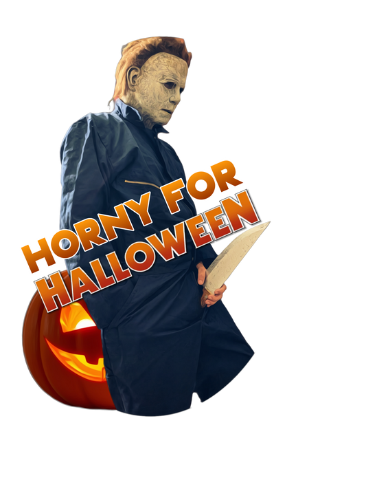 Horny for Halloween Michael Myers Die Cut Glossy Waterproof Sticker
