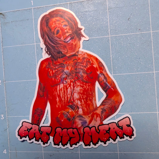 Eat My Meat Leatherface Die Cut Glossy Waterproof Sticker