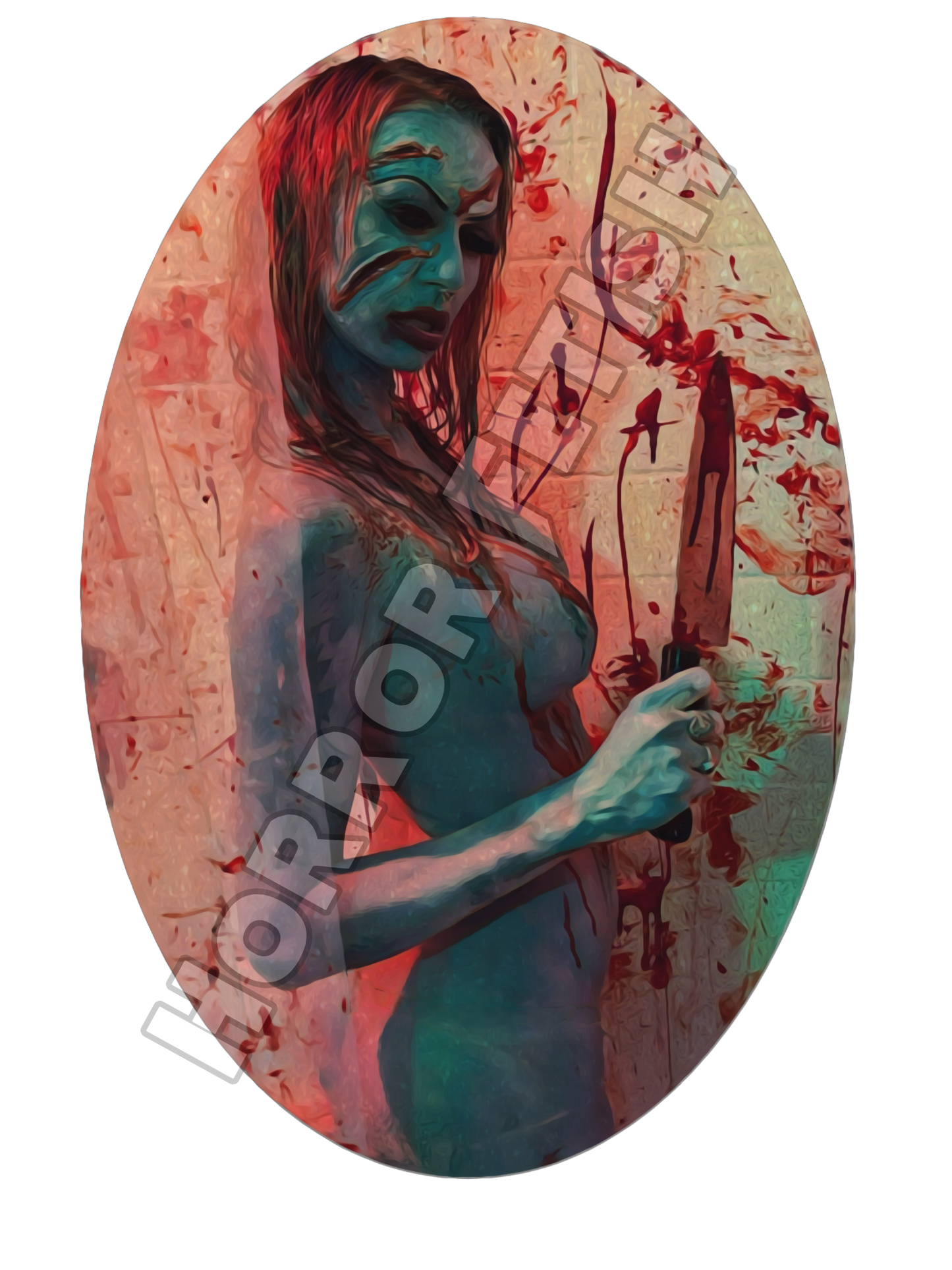 Angry Princess Oval Die Cut Glossy Waterproof Sticker