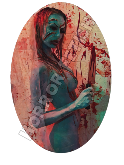 Angry Princess Oval Die Cut Glossy Waterproof Sticker