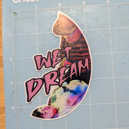 Wet Dream Freddy Krueger Die Cut Glossy Waterproof Sticker