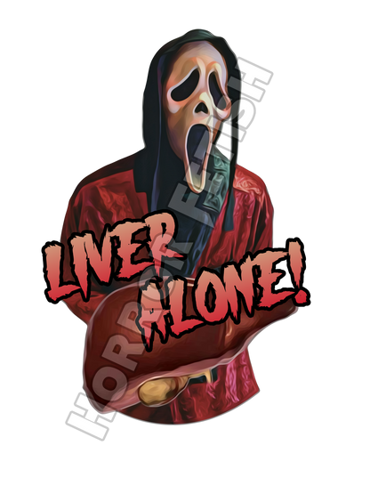 Liver Alone Ghostface Die Cut Glossy Waterproof Sticker
