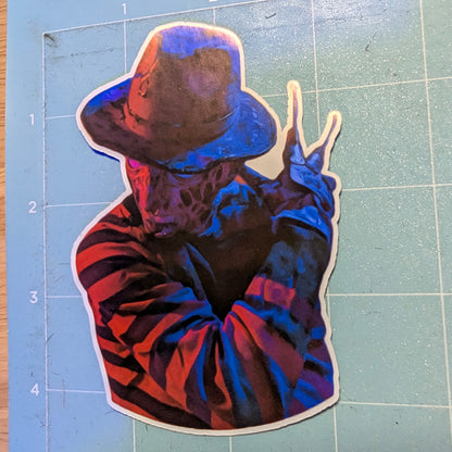 Freddy Krueger w/Hat Die Cut Glossy Waterproof Sticker