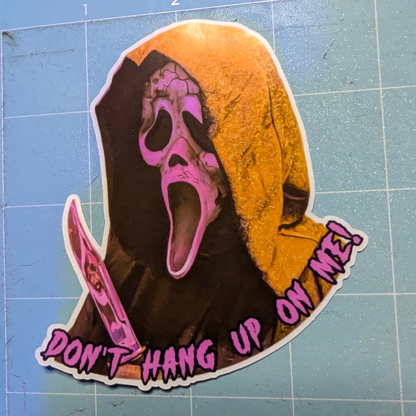 Don't Hang Up on Me Ghostface Die Cut Glossy Waterproof Sticker
