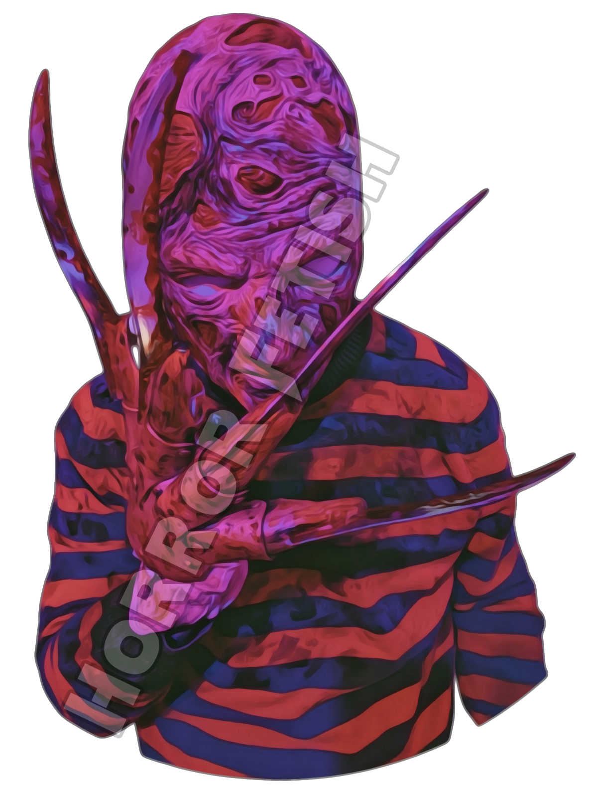 Freddy Krueger w/o Hat Die Cut Glossy Waterproof Sticker