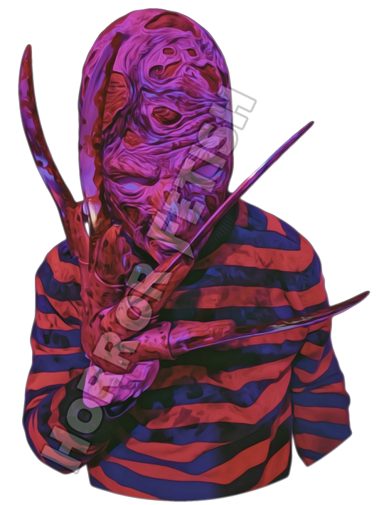Freddy Krueger w/o Hat Die Cut Glossy Waterproof Sticker