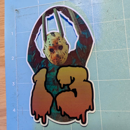 13 Jason Voorhees Die Cut Glossy Waterproof Sticker