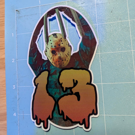 13 Jason Voorhees Die Cut Glossy Waterproof Sticker