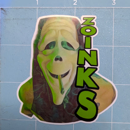 Zoinks Ghostface Die Cut Glossy Waterproof Sticker